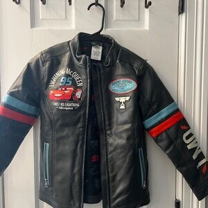 Disney Lightening mcqueen Kids Leather jacket 7-8 years